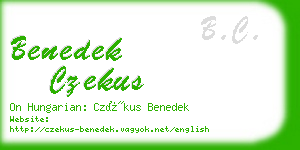 benedek czekus business card